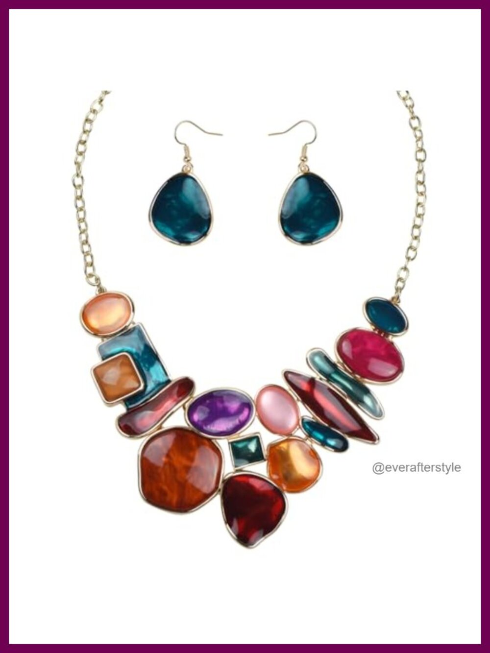 Gold Silver Plated Alloy Crystal Bubble Necklace Earrings Set Wedding Party